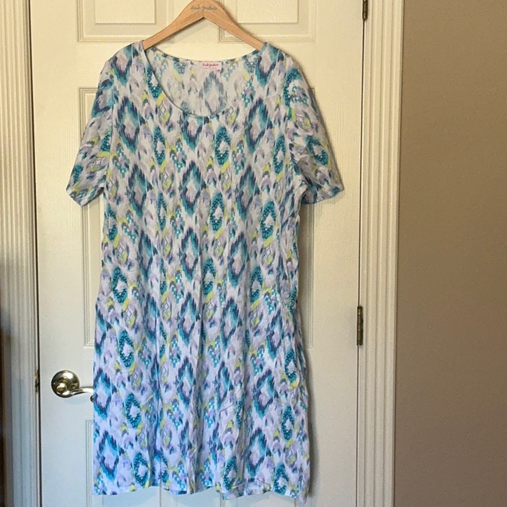 Vintage 2X Fresh Produce T-Shirt-Dress w pockets EUC